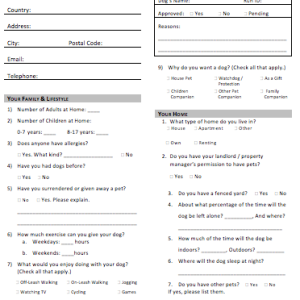 Dog Adoption Application Form Dog Project Elephant Nature Park Dog Adoption Application Form Dog Project Elephant Nature Park